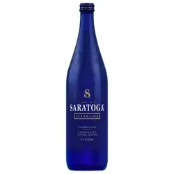 Saratoga Sparkling Spring Water, Glass Water Bottle, 28 Oz