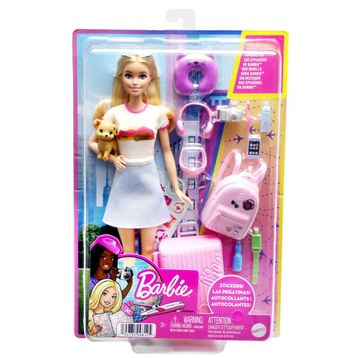 slide 1 of 9, Barbie Travel Doll & Accessories, 1 ct