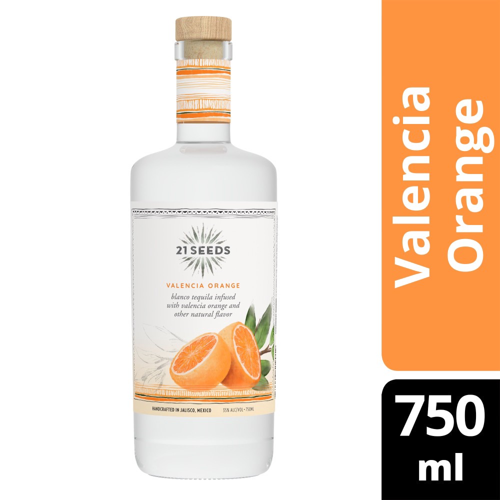 slide 1 of 1, 21SEEDS Valencia Orange Infused Blanco Tequila, 750 ml