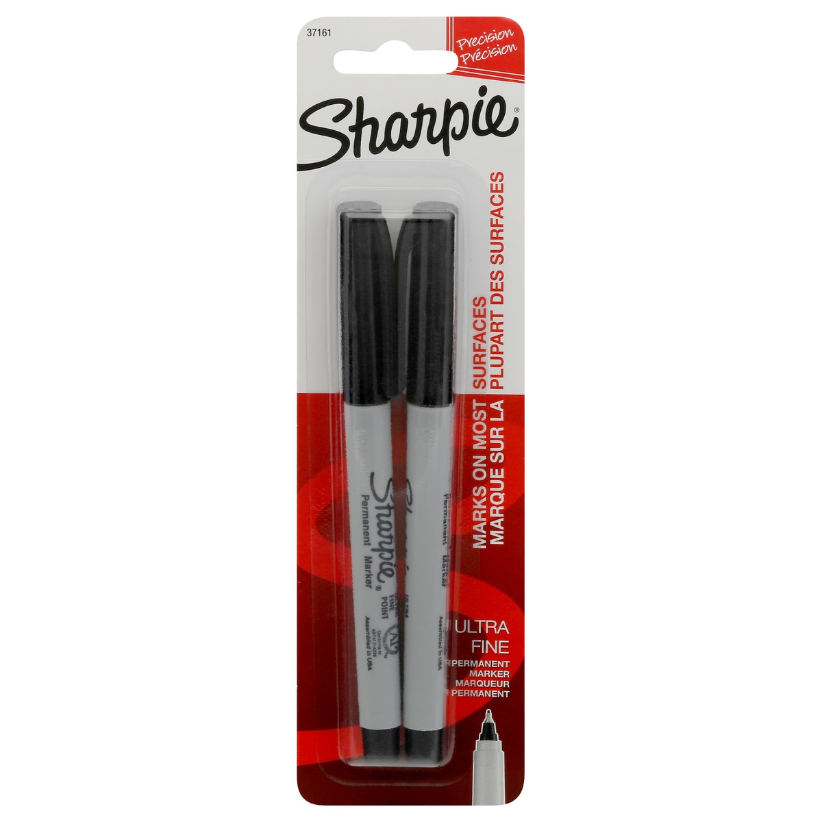 slide 1 of 6, Sharpie Permanent Marker, Ultra Fine Tip - Black, 2 ct