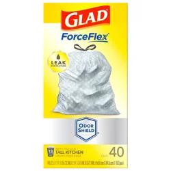 Glad Force Flex Drawstring Odor Shield 13 Gallon 40ct