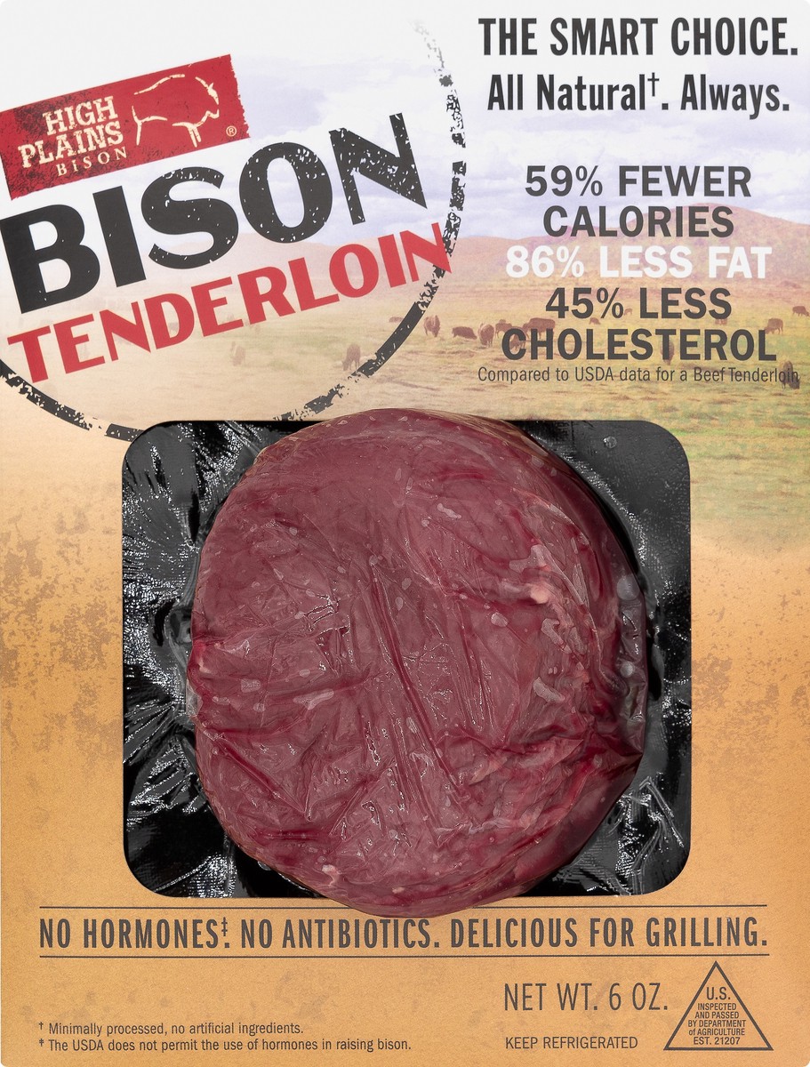 slide 6 of 6, High Plains Bison Bison Tenderloin 6 oz, 6 oz