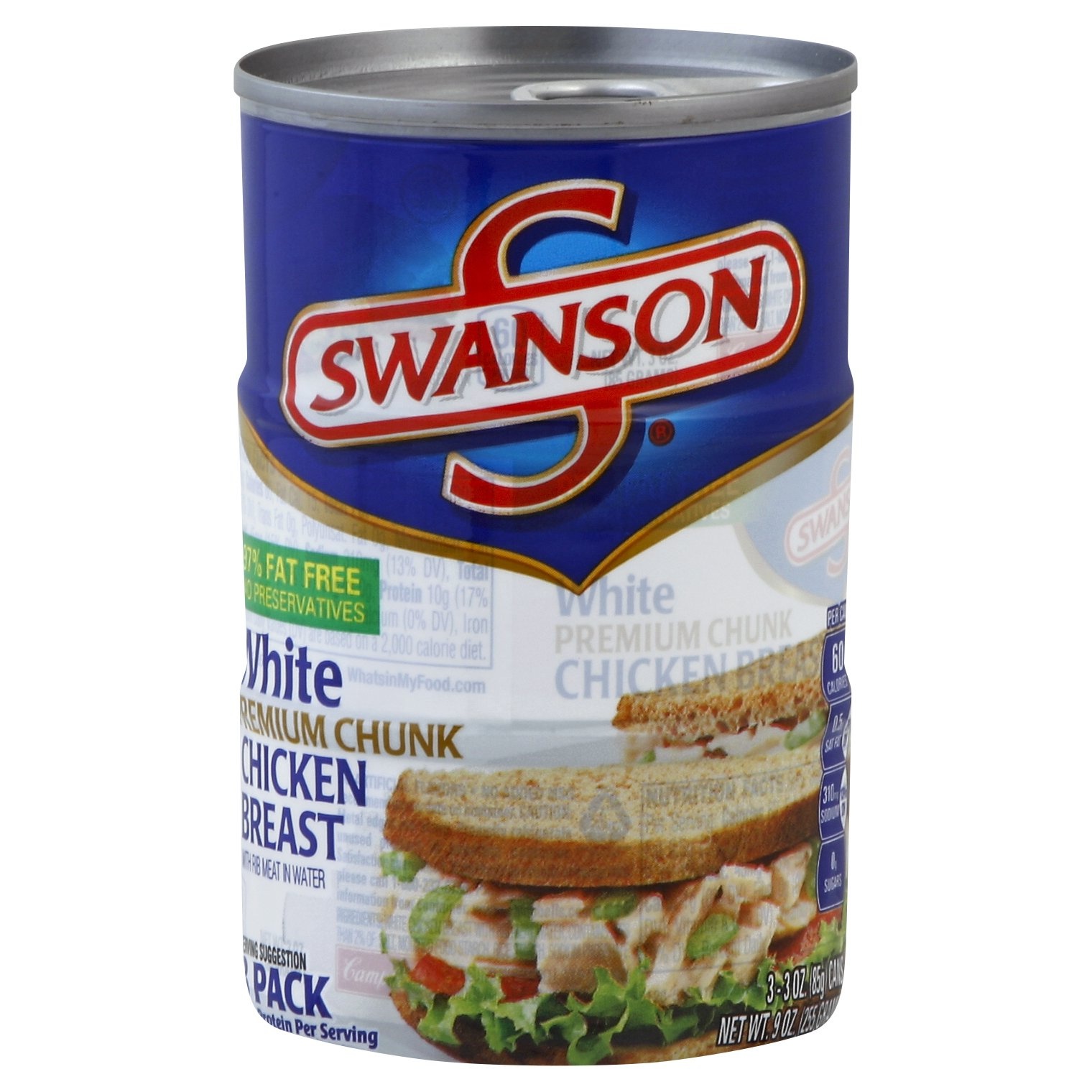 slide 1 of 6, Swanson White Meat Chicken Breast, 3 ct; 3 oz