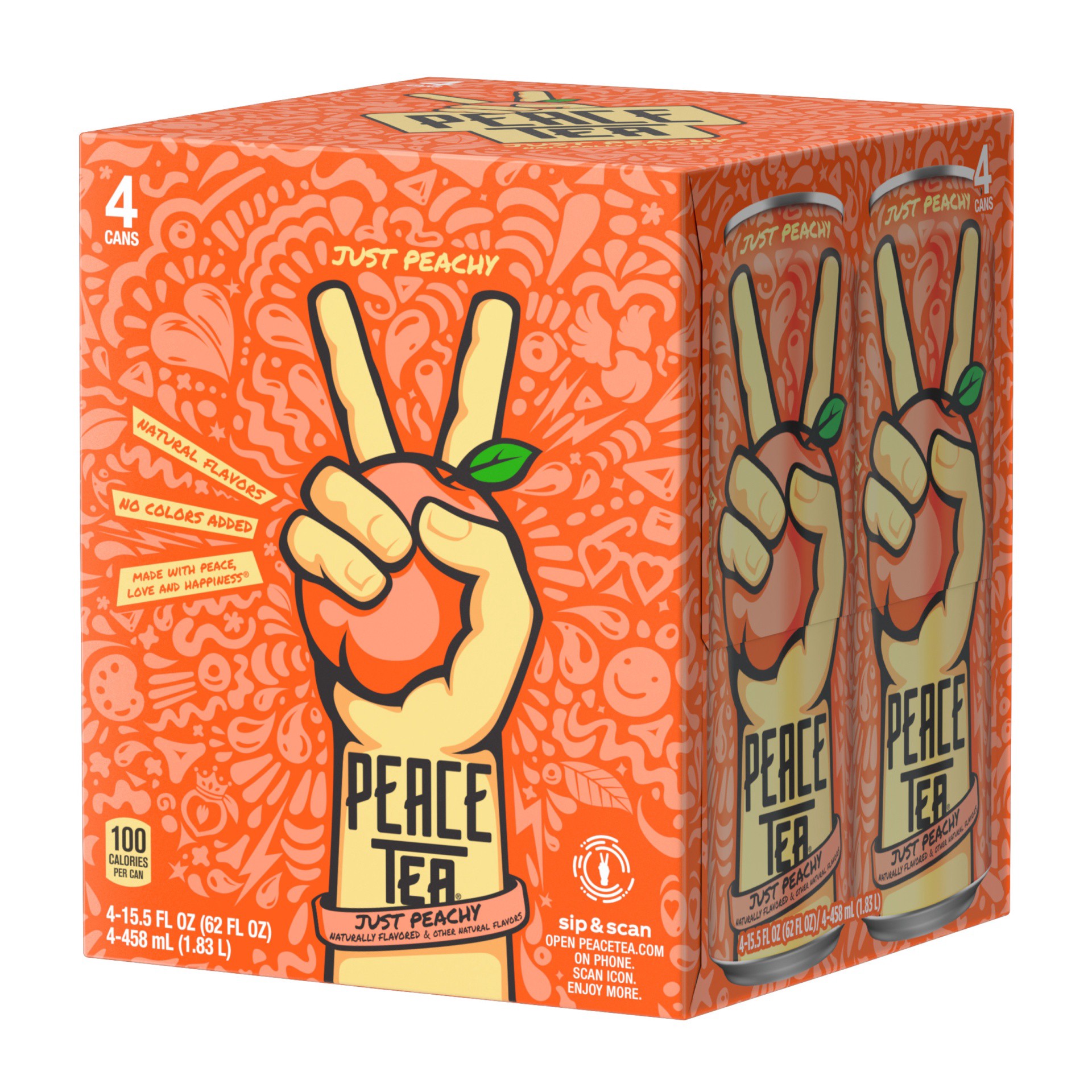 slide 5 of 12, Peace Tea Just Peachy - 4-16 Fl. Oz., 4 ct; 15.5 fl oz