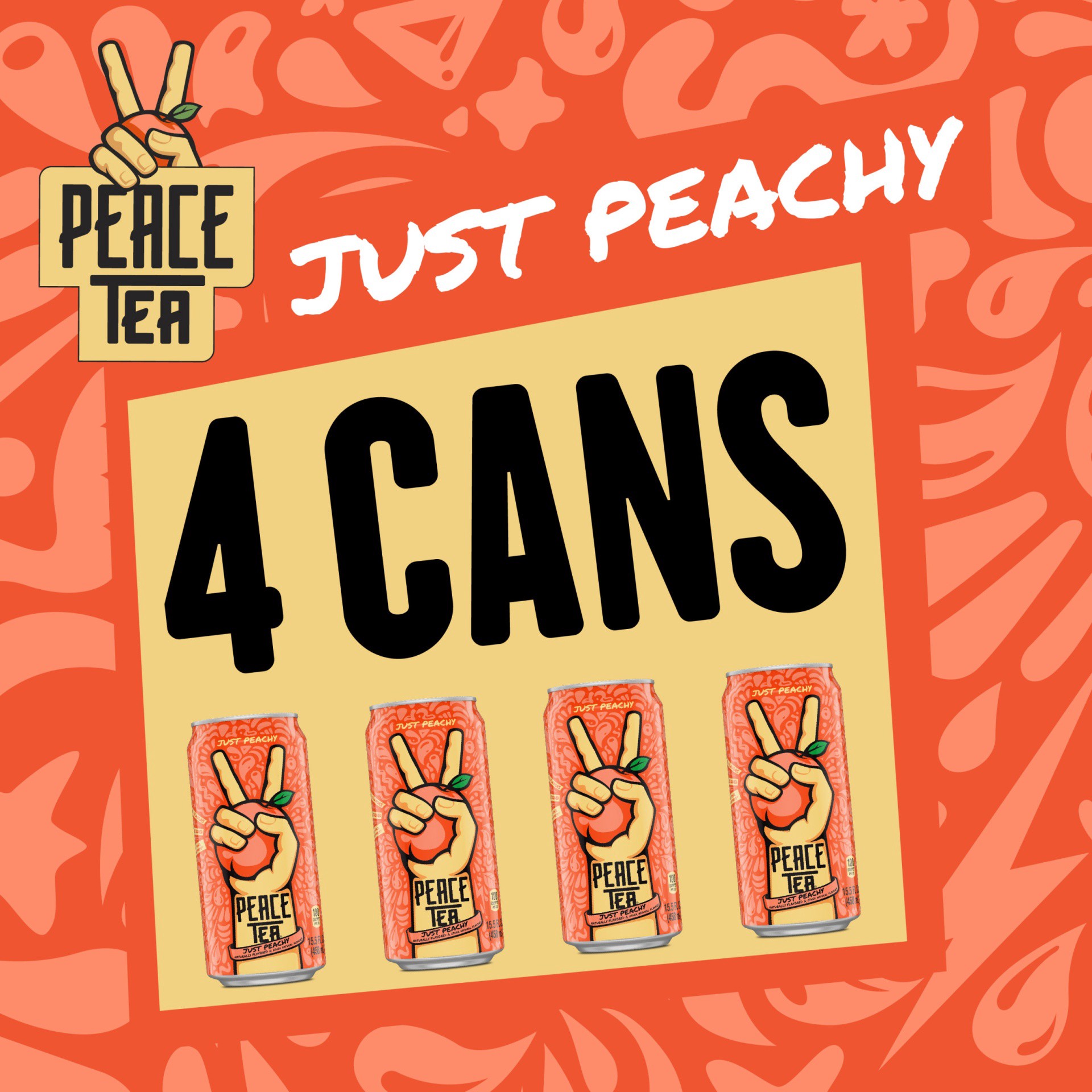 slide 3 of 12, Peace Tea Just Peachy - 4-16 Fl. Oz., 4 ct; 15.5 fl oz