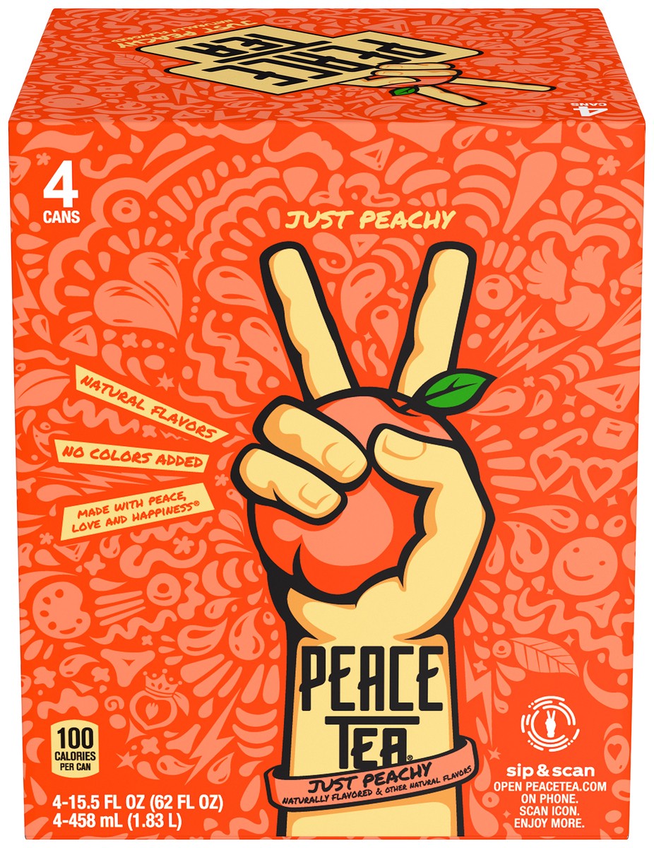 slide 1 of 12, Peace Tea Just Peachy - 4-16 Fl. Oz., 4 ct; 15.5 fl oz