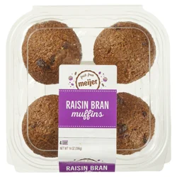 Fresh from Meijer Muffins, Raisin Bran 14 oz, 4ct 