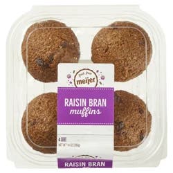 Fresh from Meijer Muffins, Raisin Bran 14 oz, 4ct
