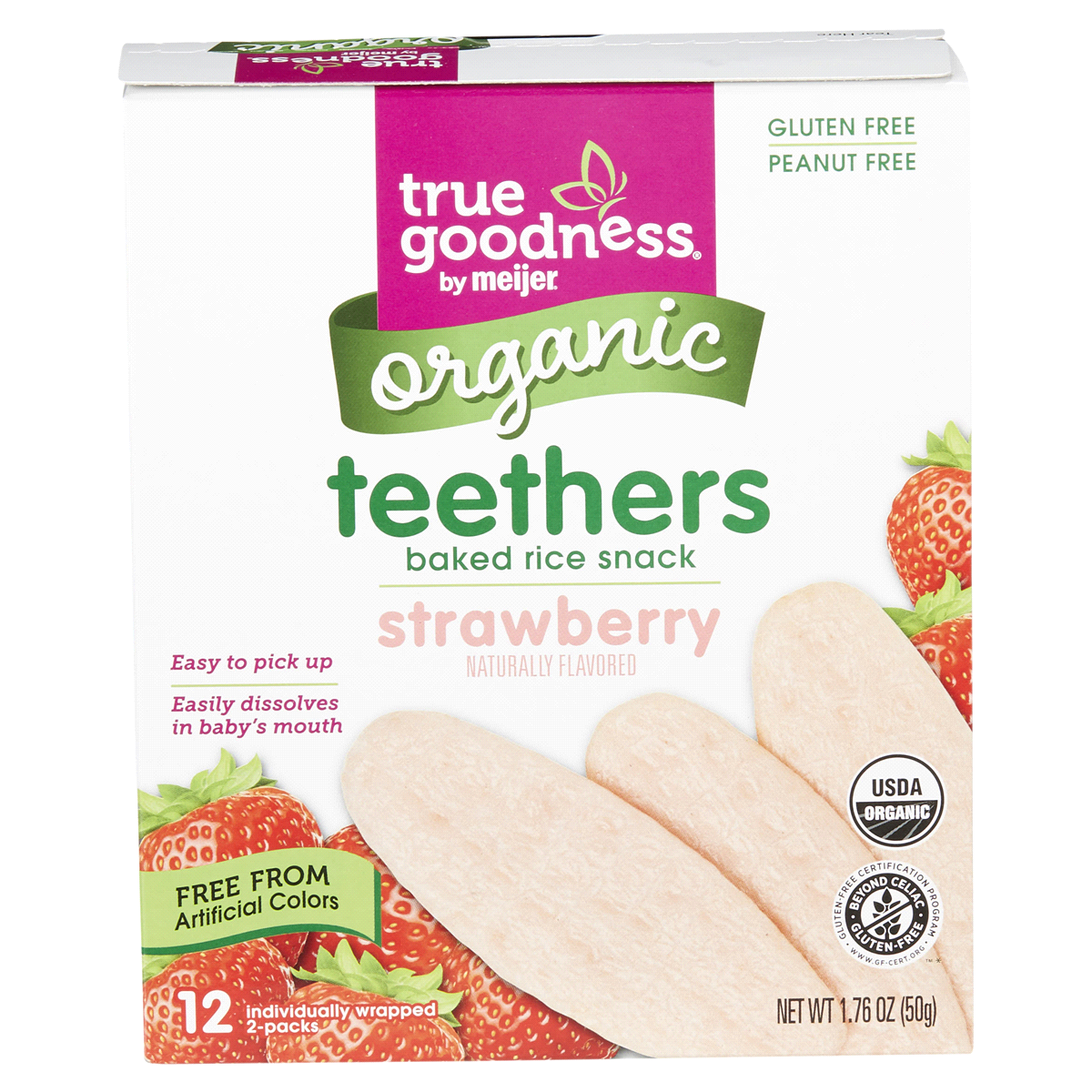 slide 29 of 29, True Goodness Organic Teethers Strawberry, 1.76 oz