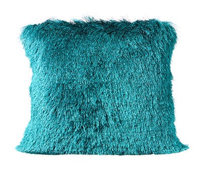 slide 1 of 1, Broyhill Bristly Teal Faux Fur Outdoor Throw Pillow, 1 ct