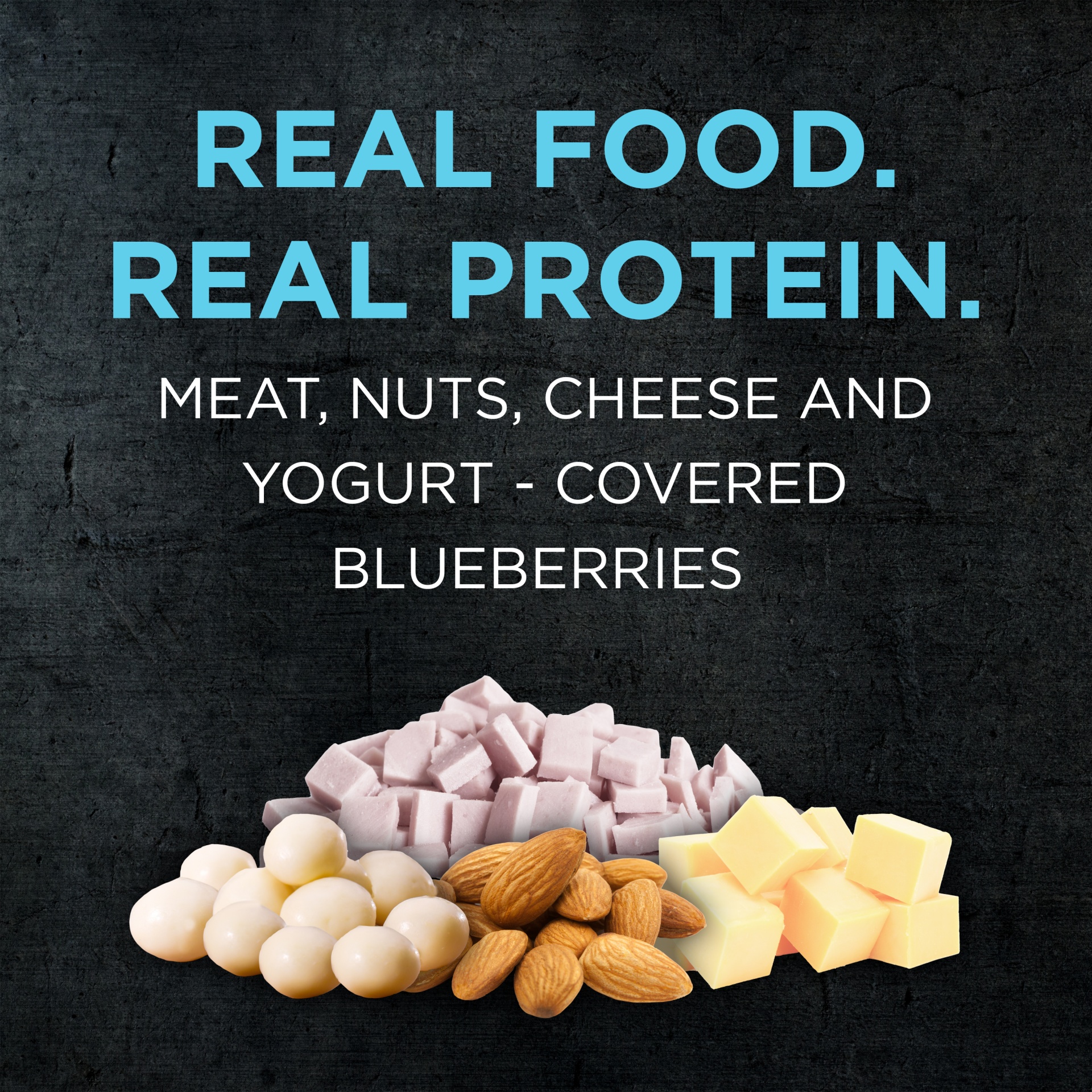 slide 4 of 6, P3 Portable Protein Snack Pack & Protein Plate with Turkey, Almonds, Jack Cheese & Yogurt Covered Blueberries Tray, 3.2 oz