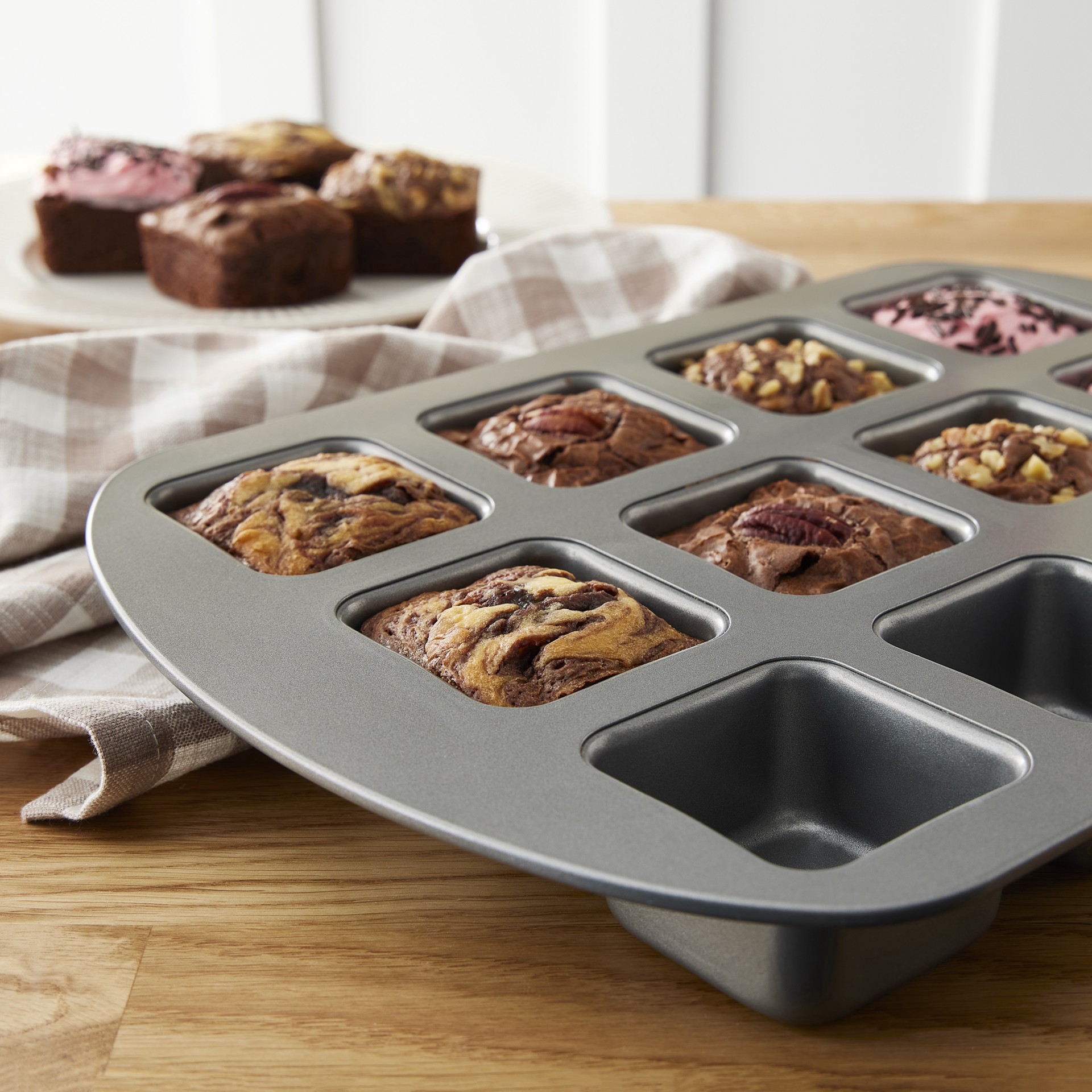 slide 4 of 7, Non-Stick Mini Brownie Pan By Celebrate It, 10.6 in x 15.7 in x 1.55 in