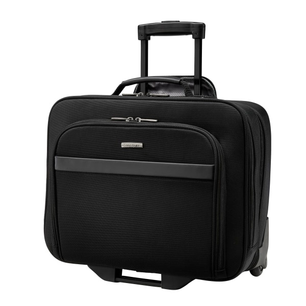 slide 1 of 2, Samsonite Double Gusset Wheeled Portfolio, Black, 1 ct