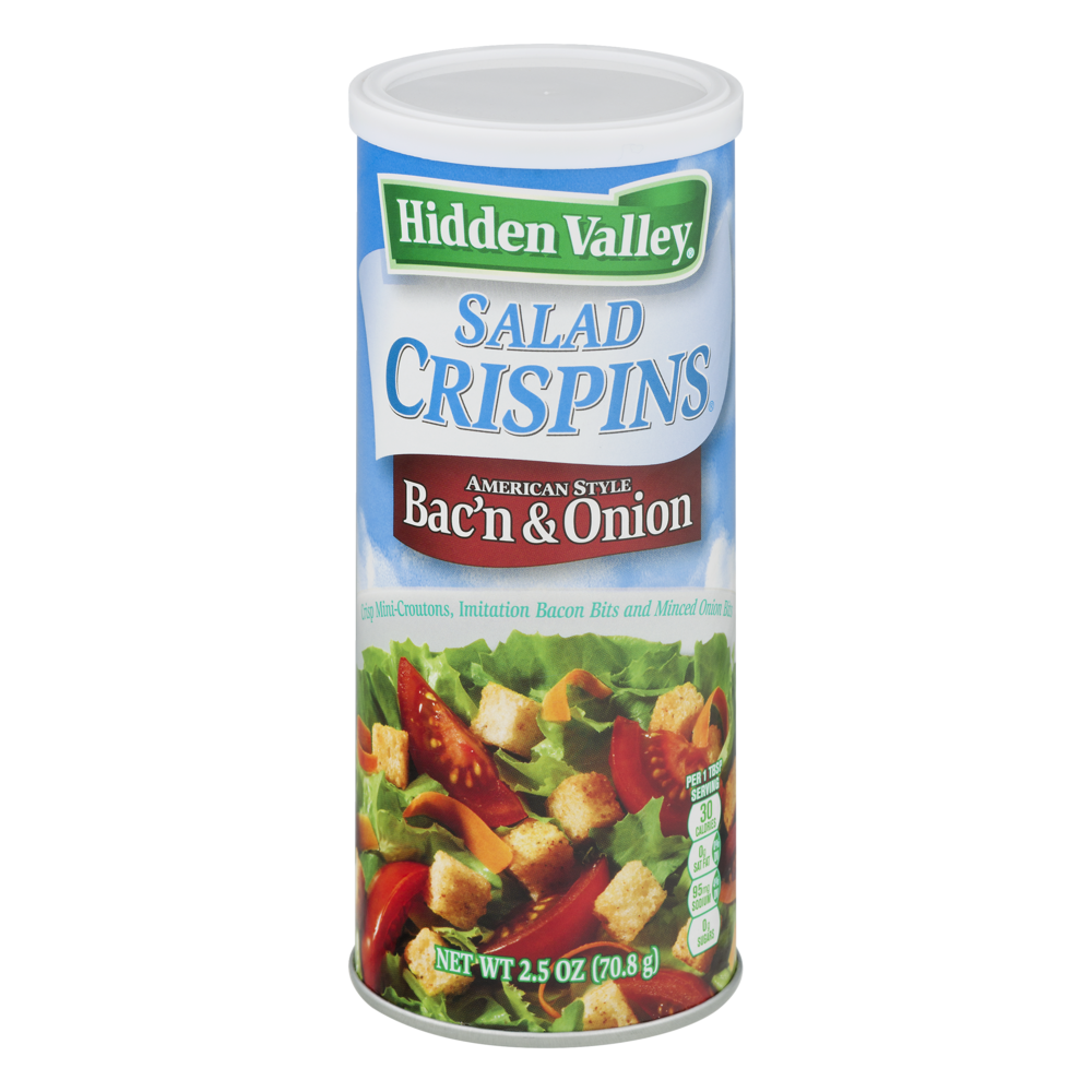 slide 1 of 1, Hidden Valley Salad Crispins American Style Bac'N & Onion Croutons, 2.5 oz