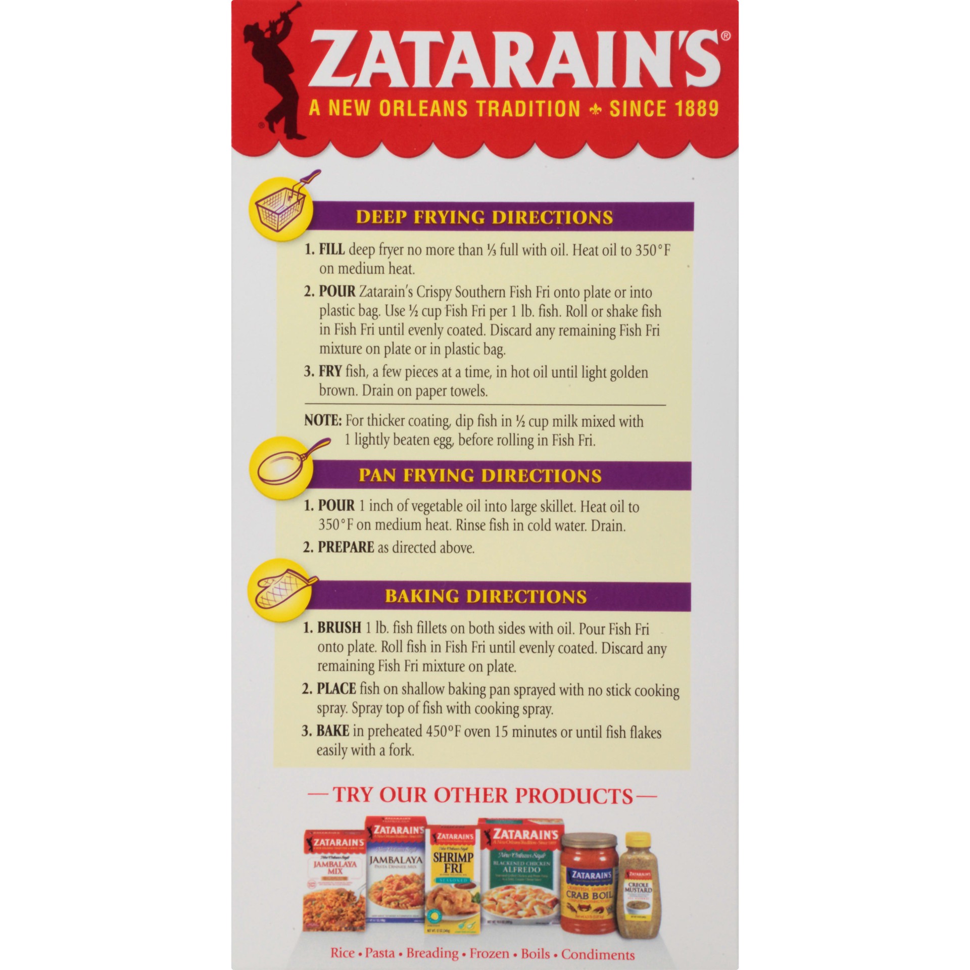 slide 5 of 5, Zatarain's Gluten Free Fish Fri Crispy Southern Seafood Breading Mix - 12oz, 12 oz