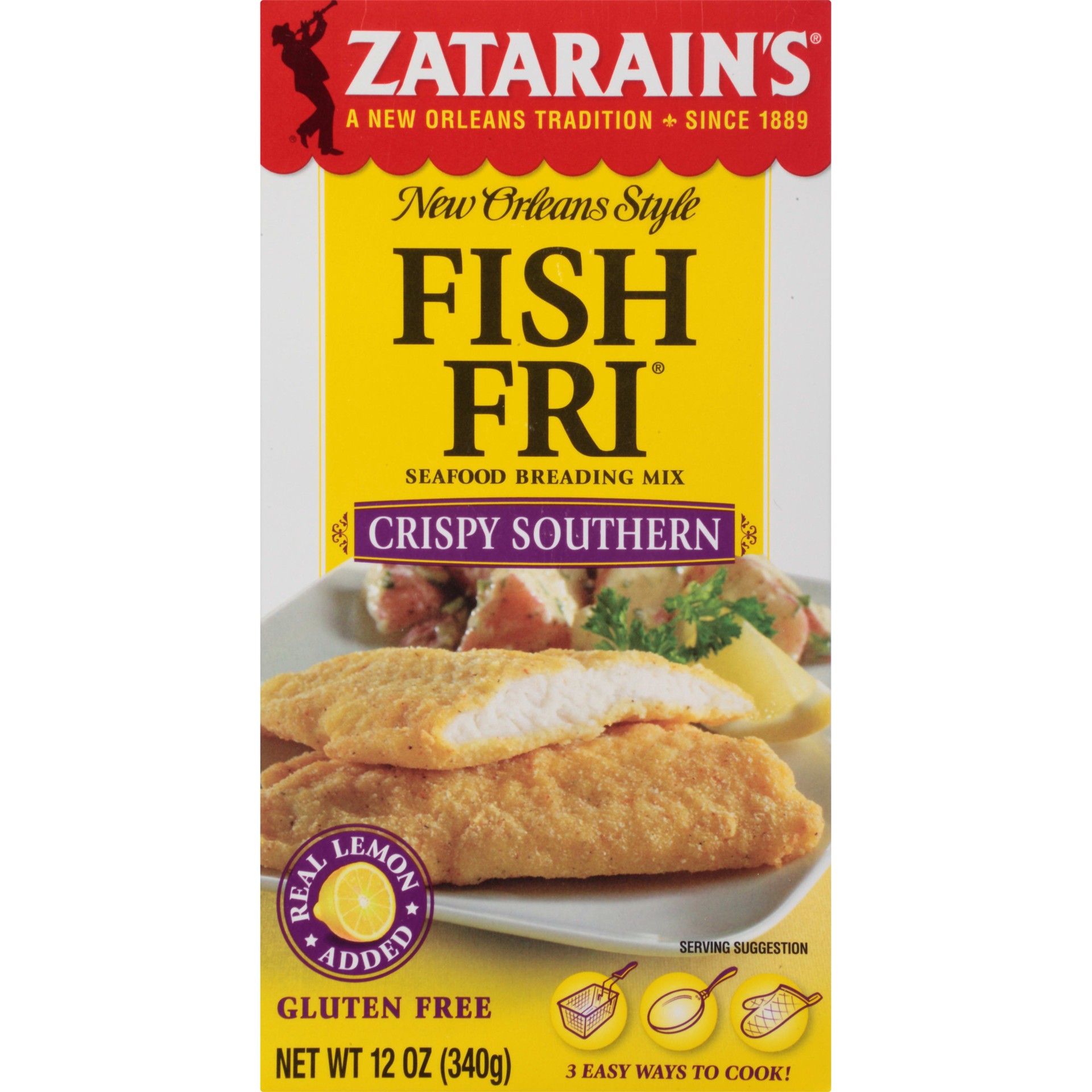 slide 1 of 5, Zatarain's Fish Fry - Crispy Southern, 12 oz