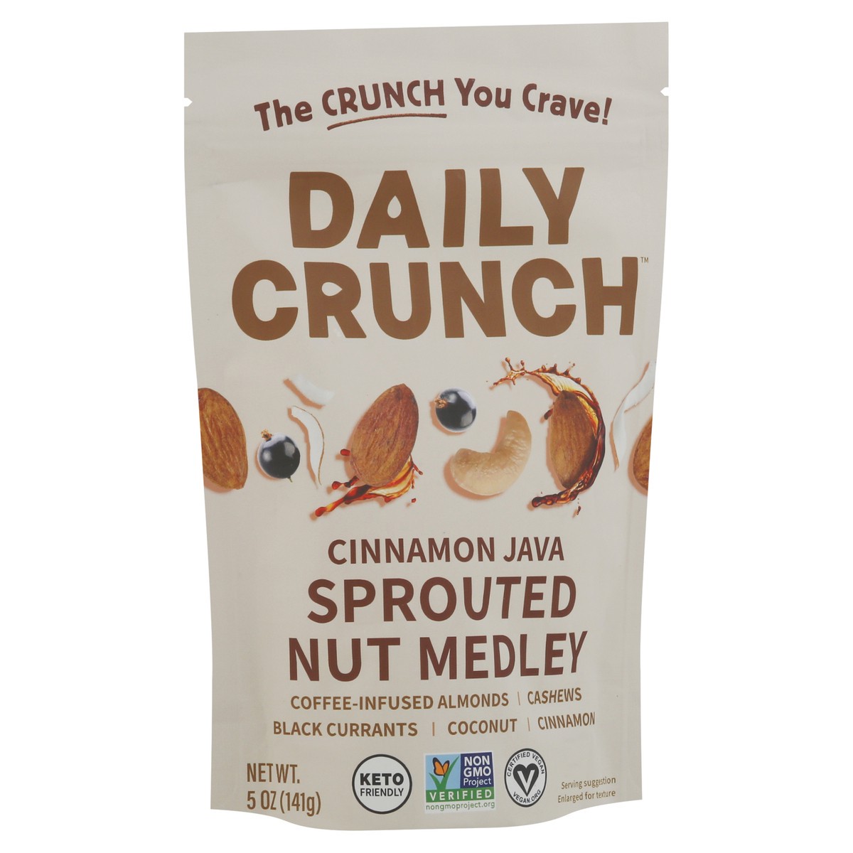 slide 2 of 9, Daily Crunch Sprouted Nut Medley, Cinnamon Java, 5 oz