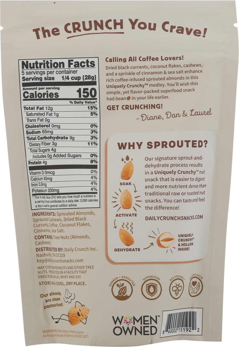 slide 5 of 9, Daily Crunch Sprouted Nut Medley, Cinnamon Java, 5 oz