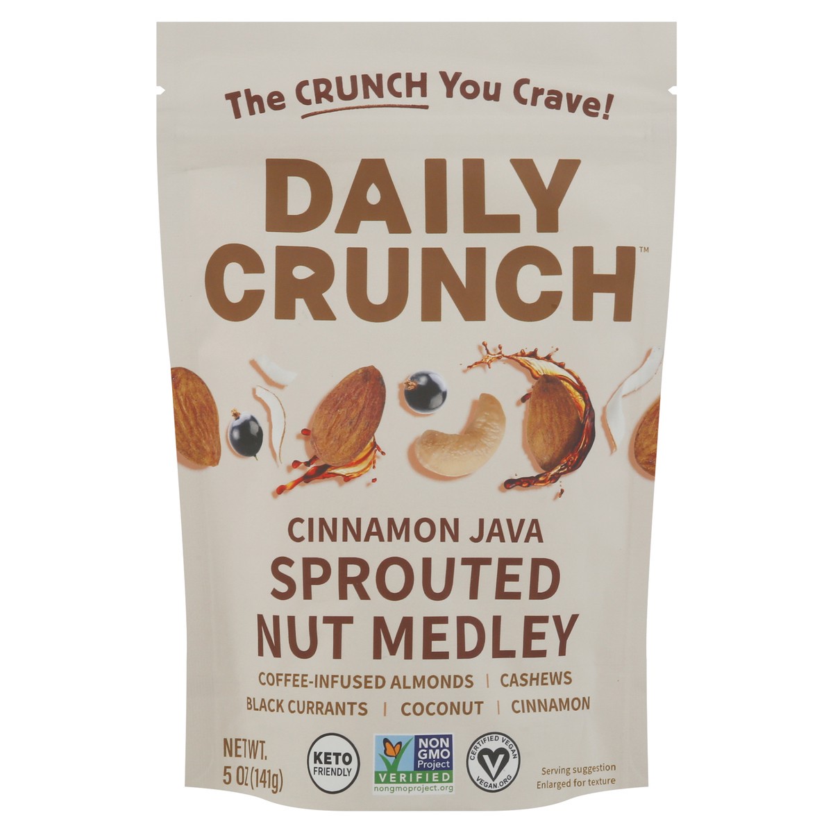 slide 1 of 9, Daily Crunch Sprouted Nut Medley, Cinnamon Java, 5 oz