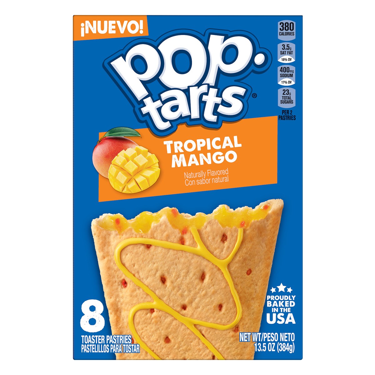 slide 1 of 5, Pop-Tarts Toaster Pastries, Tropical Mango Drizzle, 13.5 oz, 4 Count, 13.5 oz