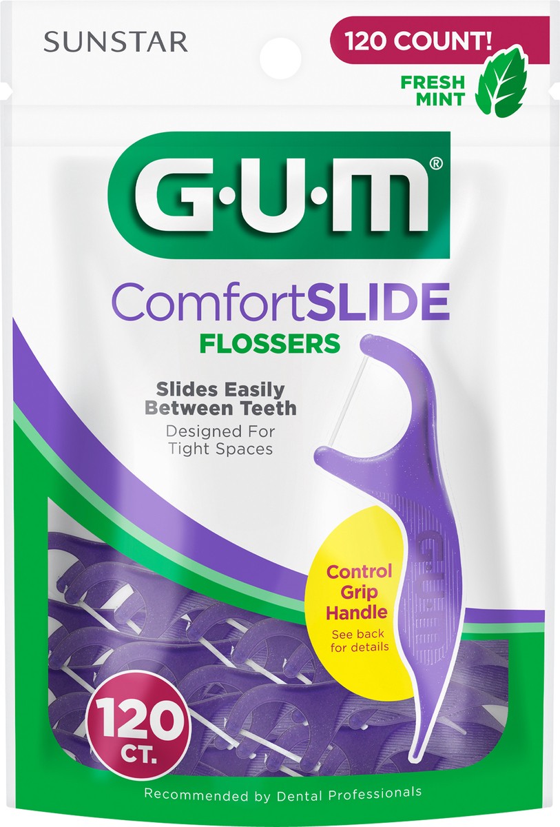 slide 2 of 5, Gum Comfort Slide Flossers, Fresh Mint, 120Ct, 120 ct