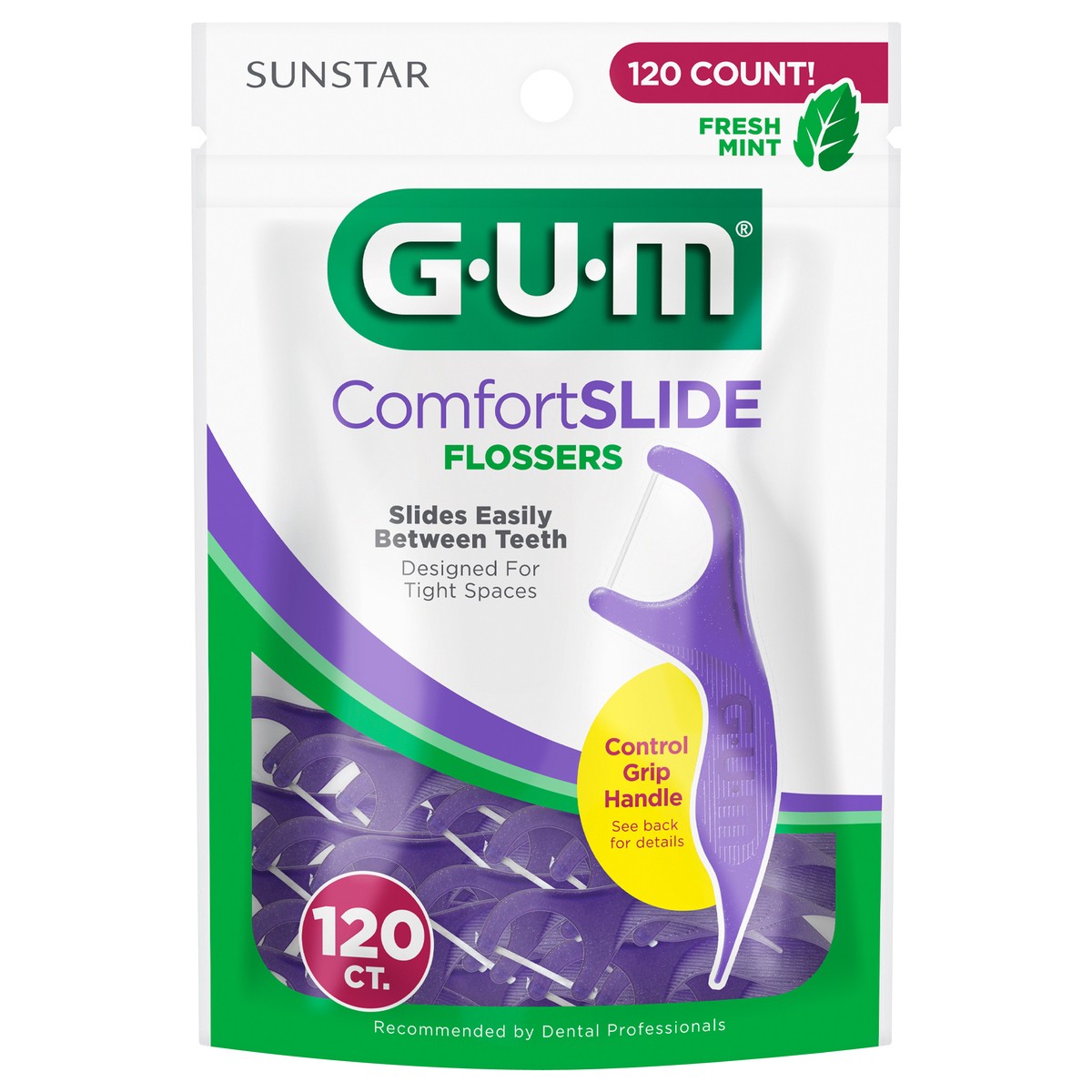 slide 3 of 5, Gum Comfort Slide Flossers, Fresh Mint, 120Ct, 120 ct