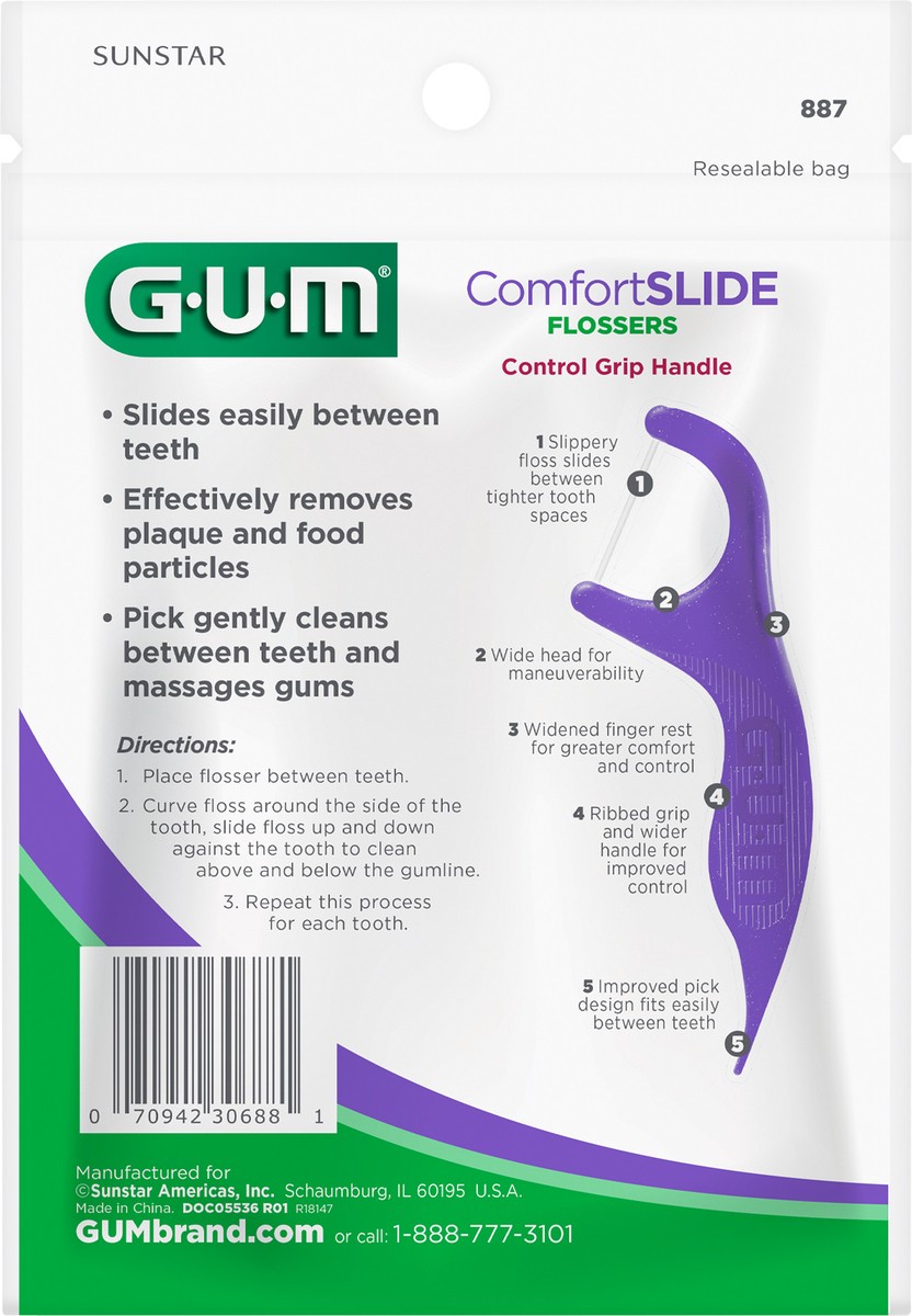 slide 5 of 5, Gum Comfort Slide Flossers, Fresh Mint, 120Ct, 120 ct