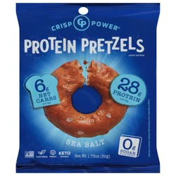 Crisp Power Sea Salt Protein Pretzels 1.75 oz