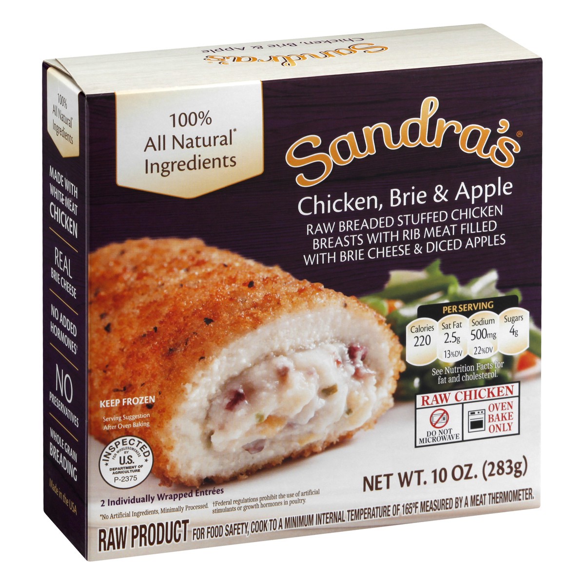 slide 6 of 9, Sandra's All Natural Brie Apple Chicken, 10 oz