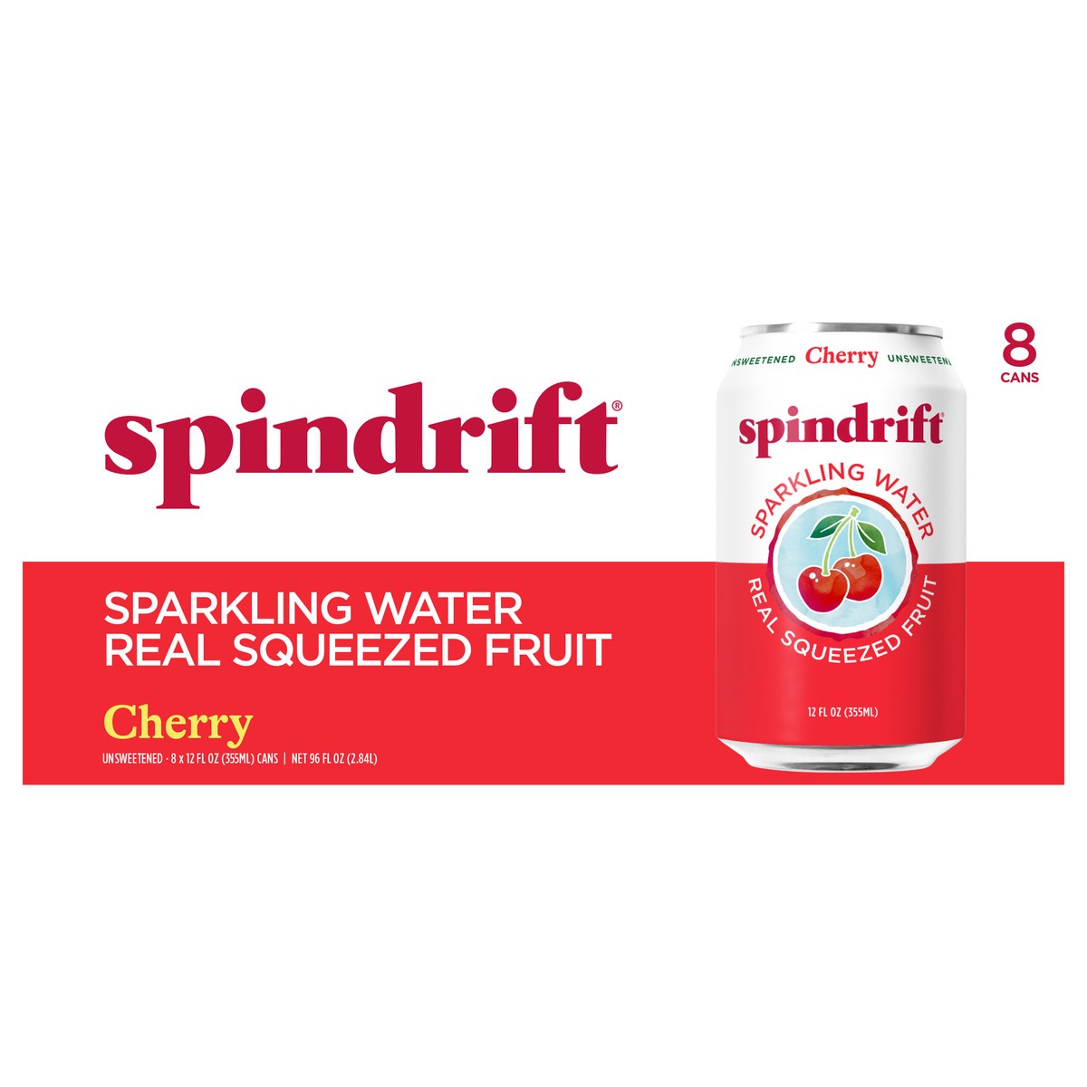 slide 1 of 13, Spindrift Cherry Sparkling Water - 8 pk, 12 fl oz, 8 ct; 12 fl oz