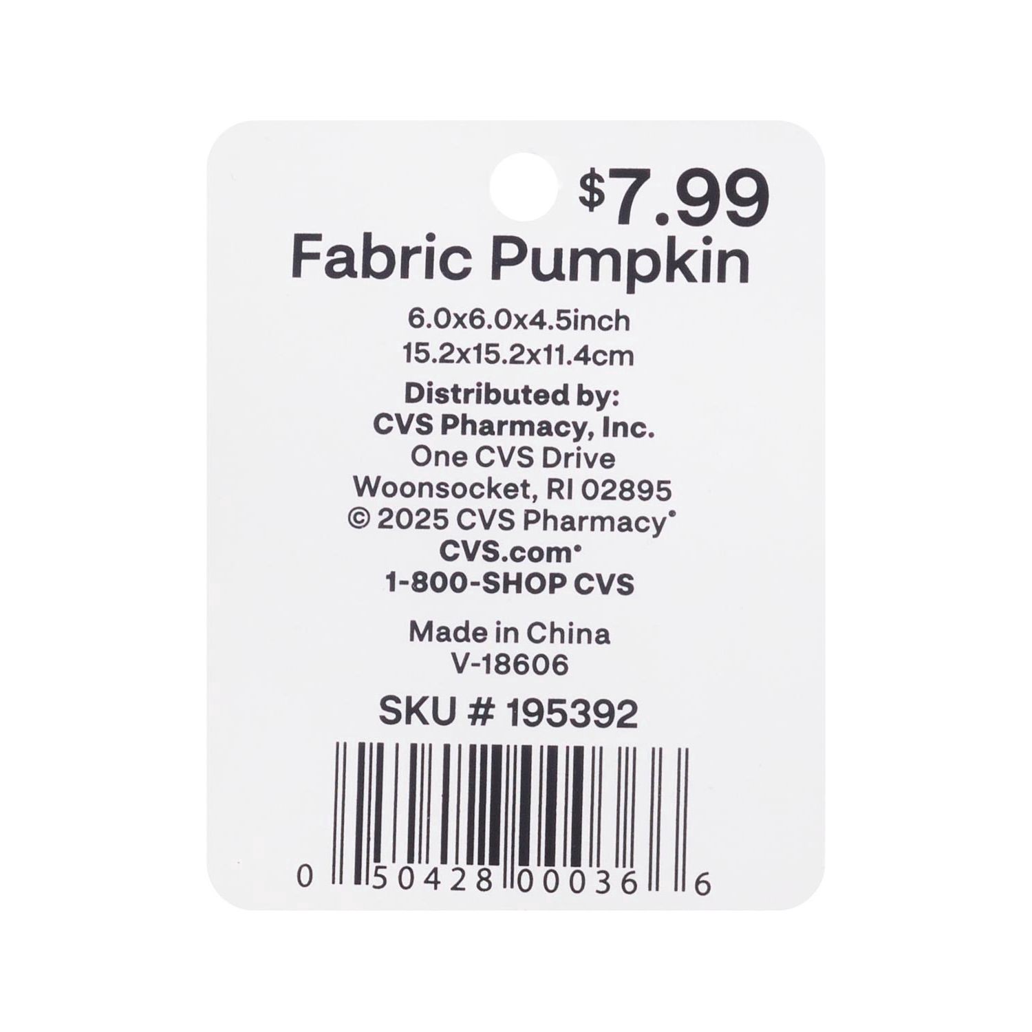 slide 3 of 3, FALL FEST Harvest Fabric Pumpkin, 1 ct