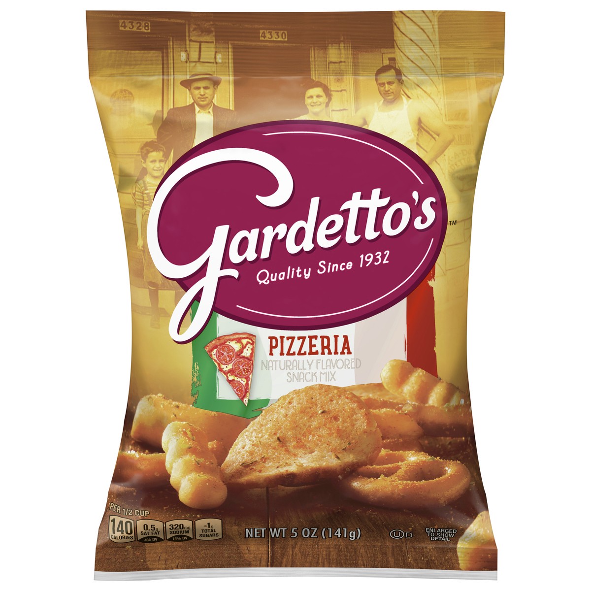 slide 1 of 9, Gardetto's Pizzeria Naturally Flavored Snack Mix, 5.0 oz Bag, 5 oz