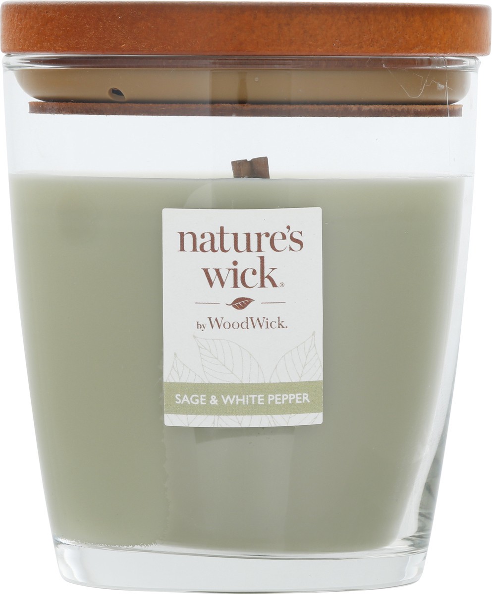 slide 10 of 12, Nature's Wick Woodwick Nature's Wick Sage & White Pepper Jar Candle, 1 ct