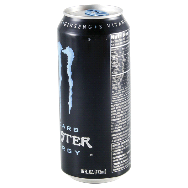 slide 3 of 13, Monster Lo-Carb Energy Drink 16 fl oz, 16 oz