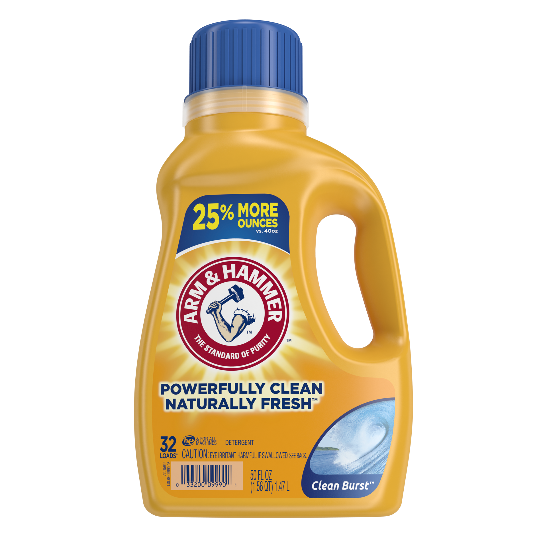 slide 1 of 9, Arm & Hammer Clean Burst, 32 Loads Liquid Laundry Detergent, 50 Fl oz, 50 fl oz