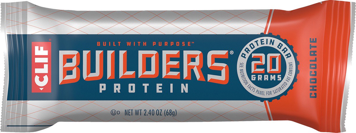 slide 13 of 14, CLIF Builders - Chocolate Flavor - Protein Bar - Gluten-Free - Non-GMO - Low Glycemic - 20g Protein - 2.4 oz., 2.4 oz