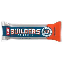 CLIF BUILDERS Protein Bar - Chocolate Flavor - 20g Plant Based Protein - Gluten Free - Non-GMO - Low Glycemic - No Artificial Sweeteners - 2.4 oz.