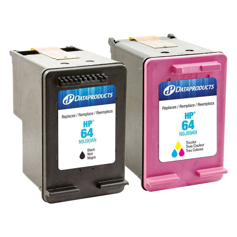 slide 2 of 3, Dataproducts Remanufactured Black/Tri-Color 2-Pack Standard Ink Cartridges - Compatible with HP 64 Ink Series (X4) - Dataproducts, 2 ct