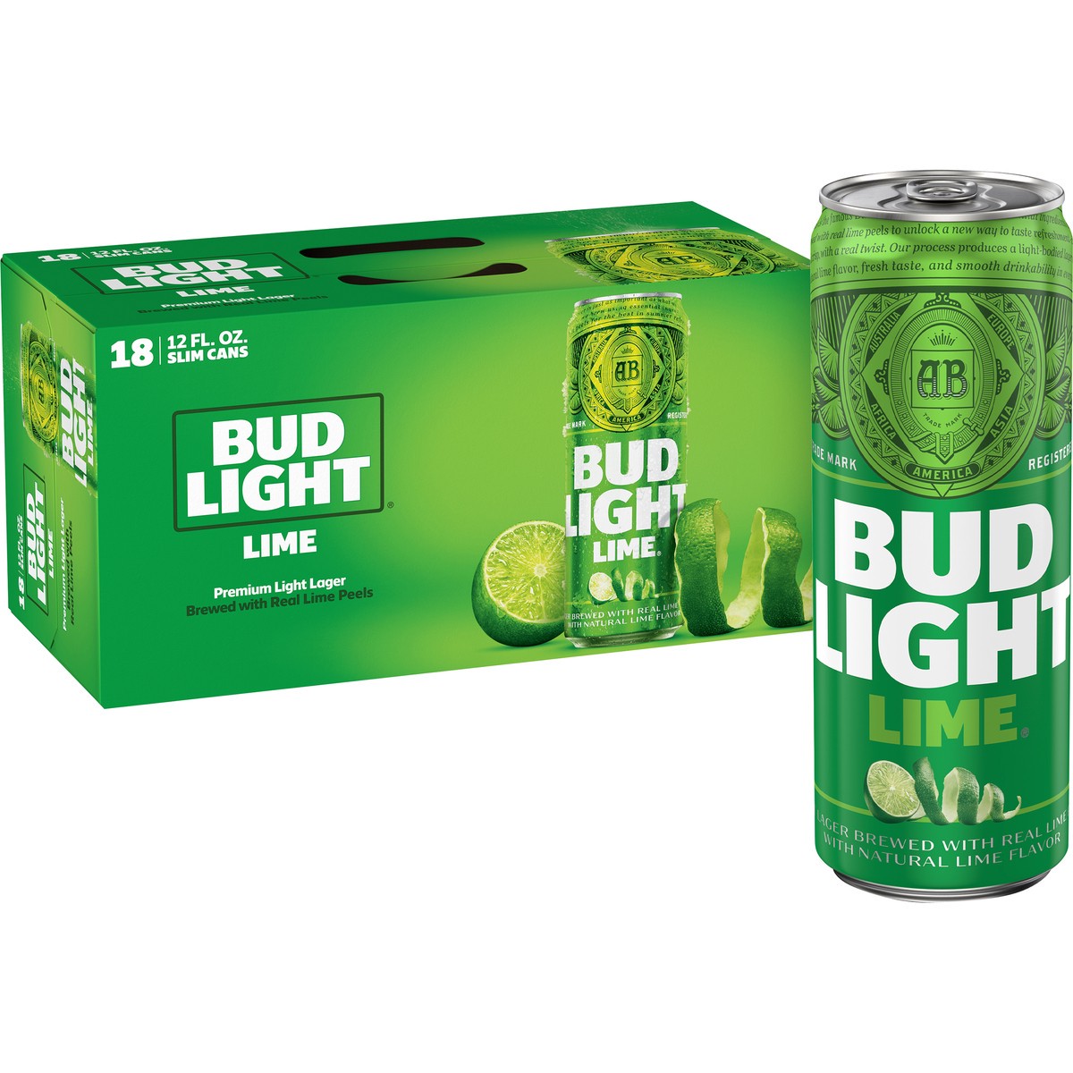 slide 1 of 6, Bud Light Lime Beer, 12 fl oz