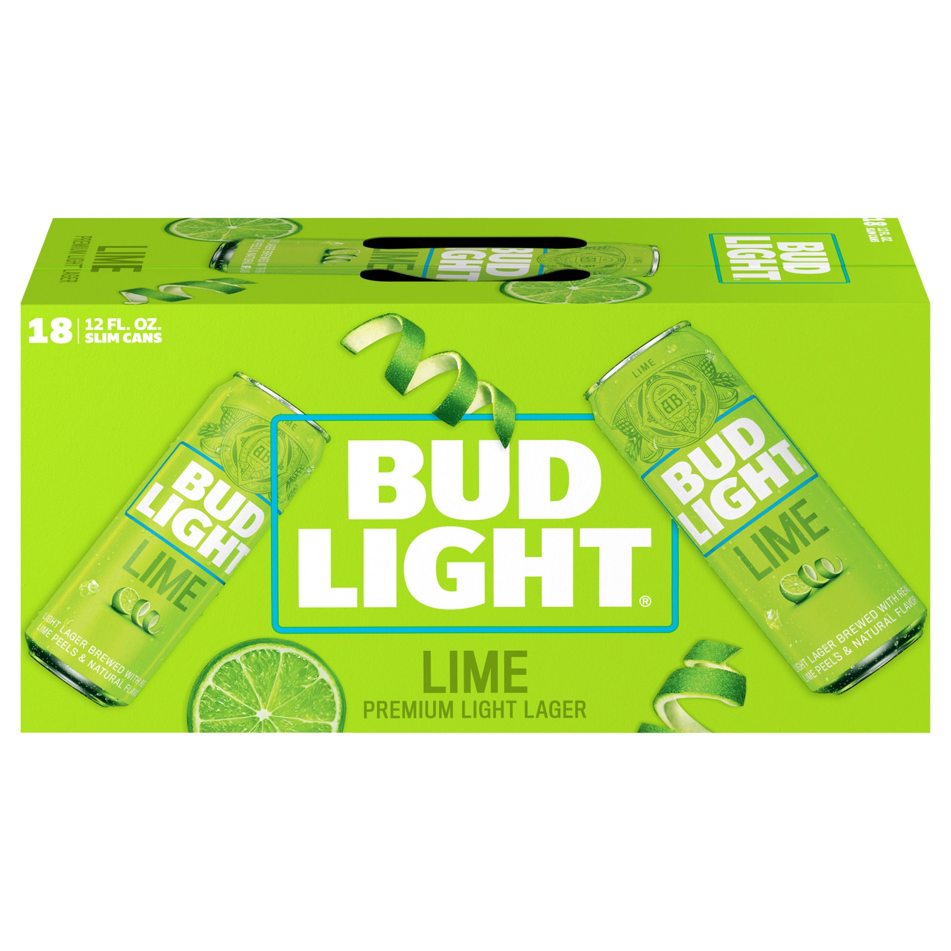 slide 1 of 6, Bud Light Lime Beer, 18 Pack Beer, 12 FL OZ Cans, 12 fl oz