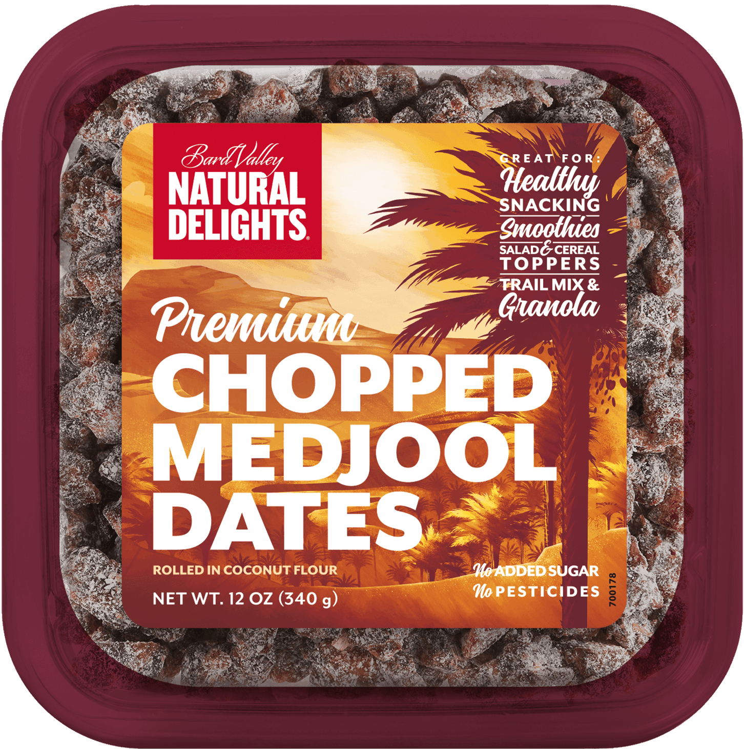 slide 1 of 10, Bard Valley Natural Delights Chopped Medjool Dates, 12 oz