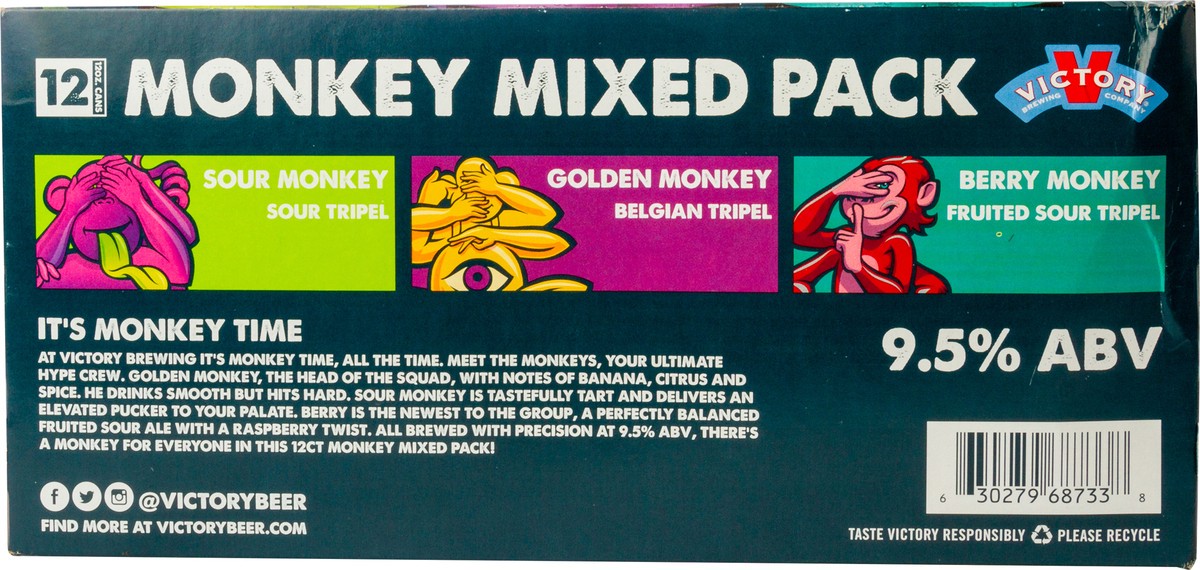 slide 5 of 6, Victory Brewing Company Victory Monkey Mixed Pack 12pk Cans, 144 fl oz