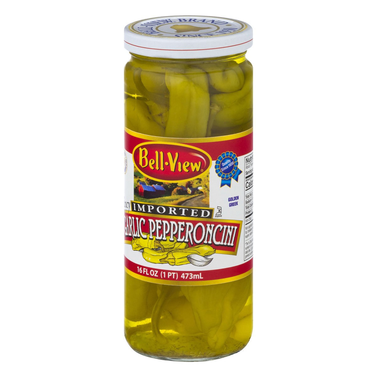 slide 3 of 10, Bell-View Golden Greek Garlic Pepperoncini 16 oz, 16 oz