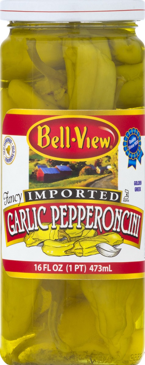 slide 9 of 10, Bell-View Golden Greek Garlic Pepperoncini 16 oz, 16 oz