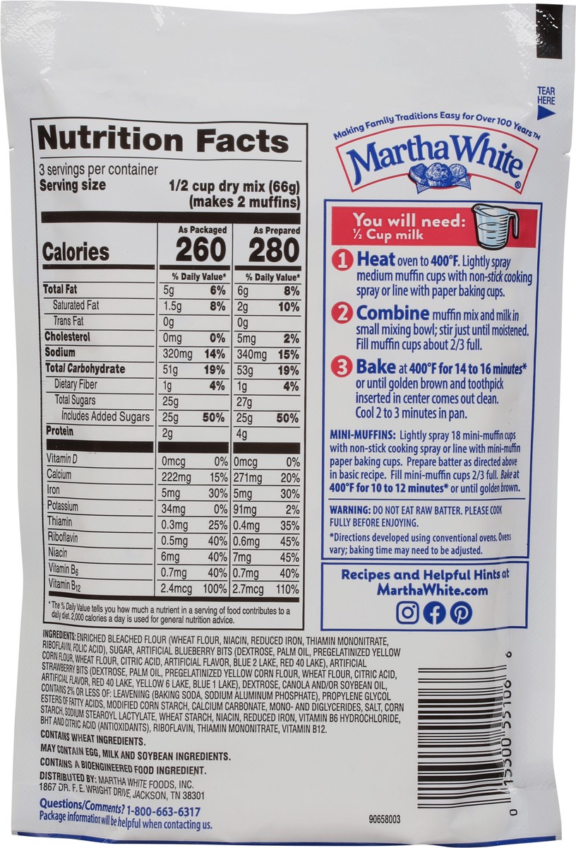 slide 9 of 9, Martha White Wild Berry Muffin Mix 7 oz, 7 oz