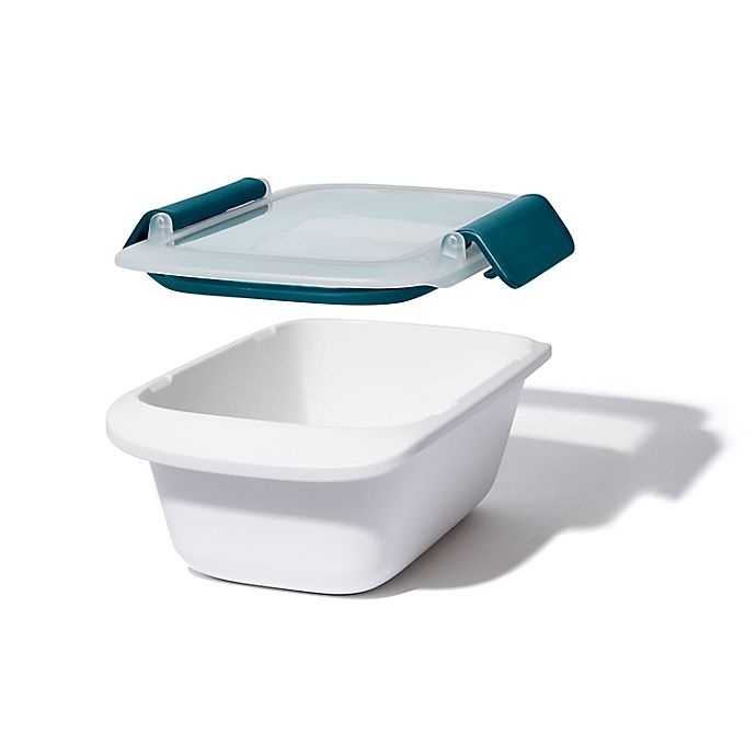 slide 4 of 8, OXO Prep & Go 1.9-Cup Food Storage Container - White/Teal, 1 ct