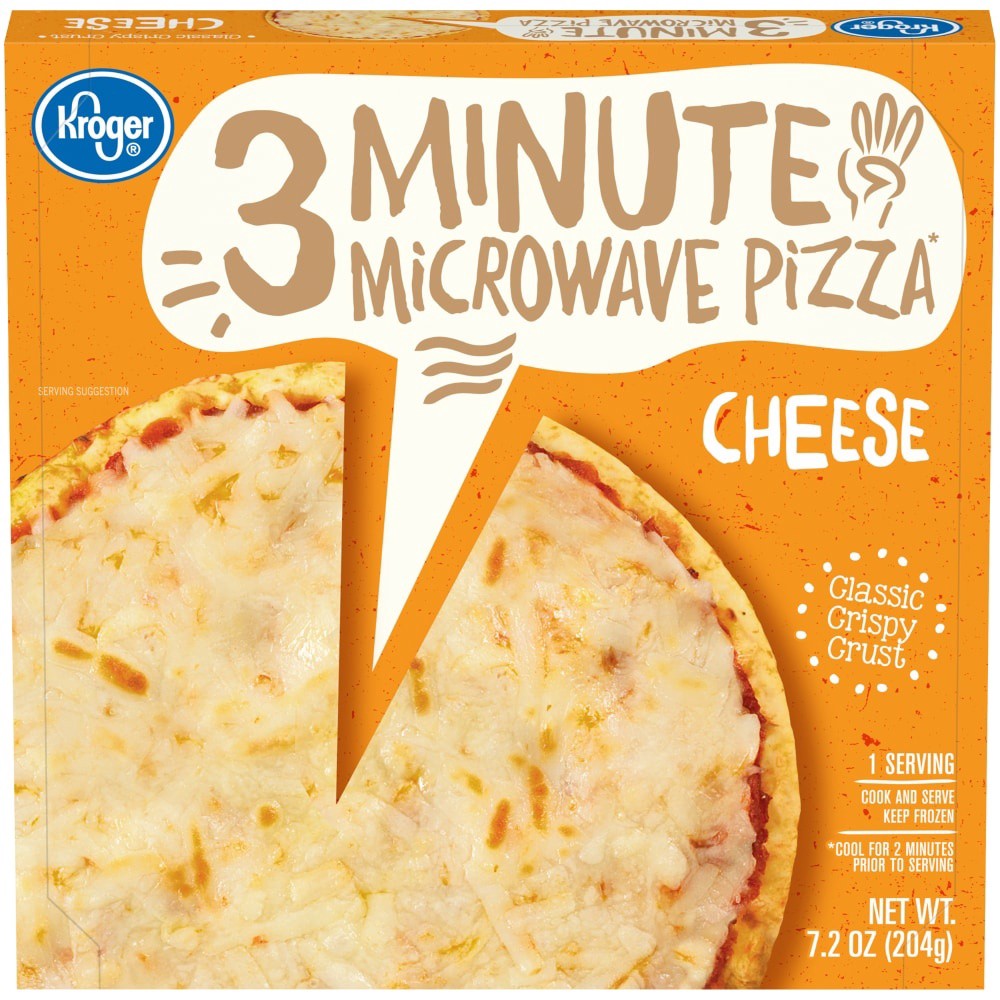 slide 2 of 5, Kroger 3 Minute Microwave Cheese Pizza Box, 7.2 oz