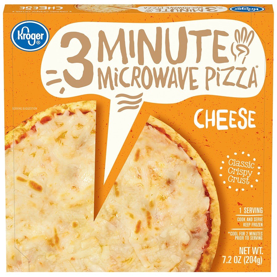 slide 1 of 5, Kroger 3 Minute Microwave Cheese Pizza Box, 7.2 oz