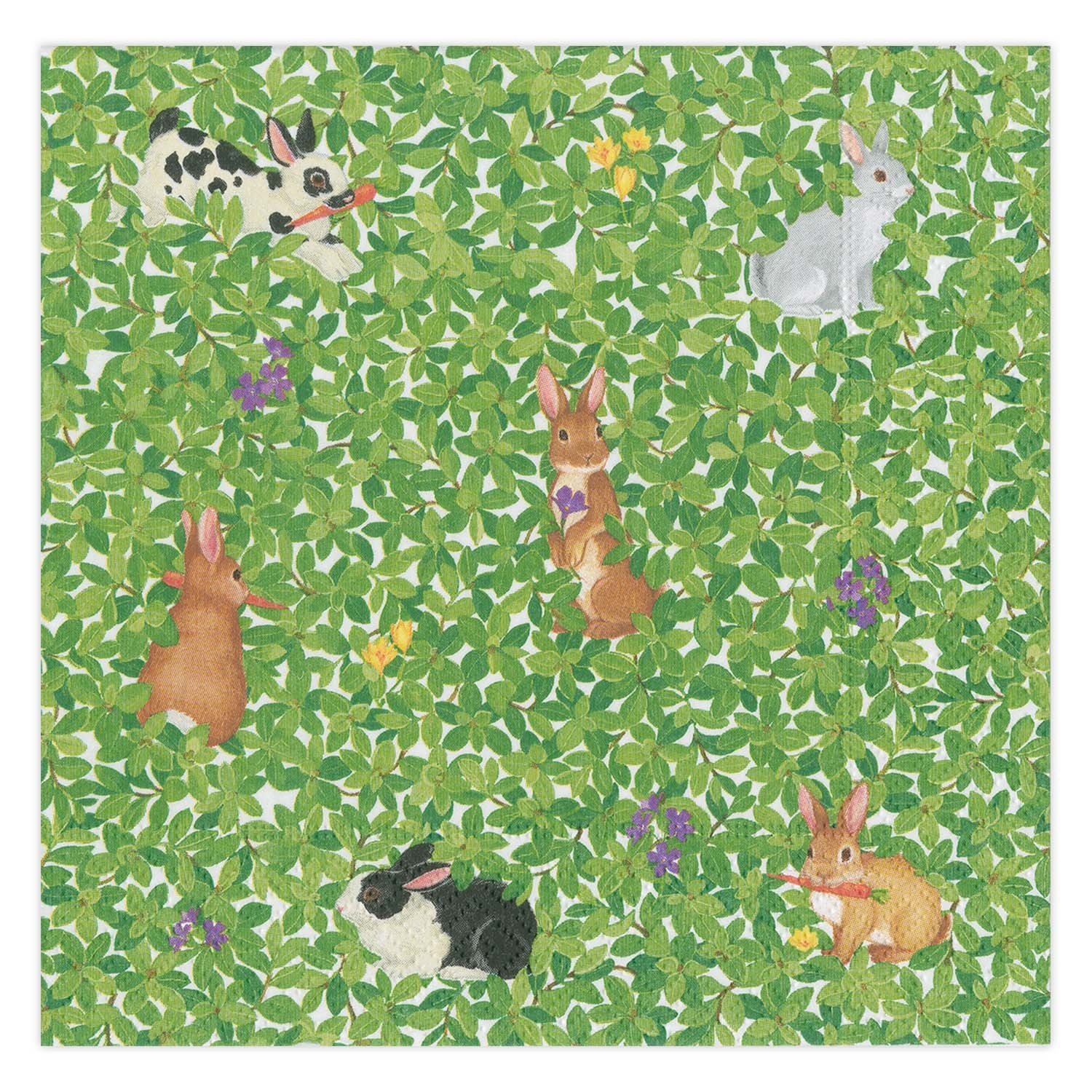 slide 1 of 1, Caspari Bunny Boxwood Lunch Napkins, 20 ct