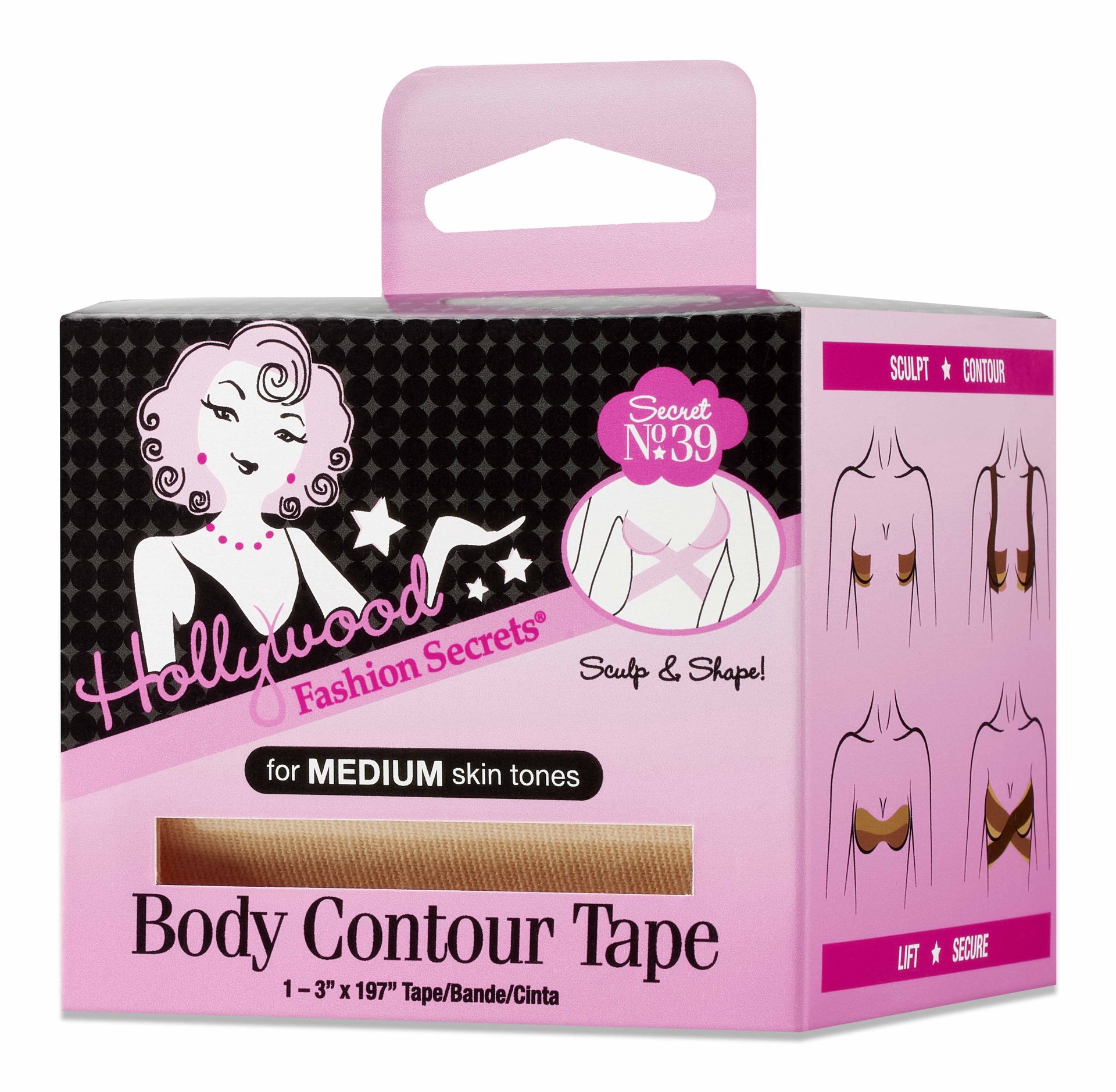 slide 2 of 2, Hollywood Fashion Secrets Body Contour Tape, Medium, 1 ct